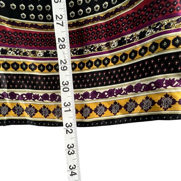 Anthro Nell Couture Y2K Dress 0 XS Black Cream Silk Dashiki Floral Boho Chic - Picture 10 of 12